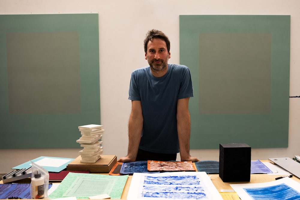 Idris Khan in his studio